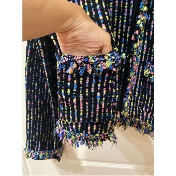 Zara Tweed Multicolored Open front cardigan woman’s size small - Picture 5 of 7